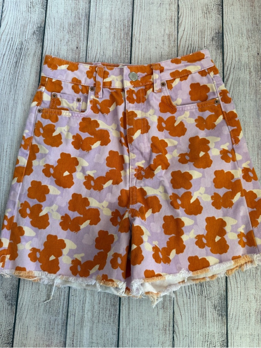ZARA The 90’s High Waisted Floral Shorts 0